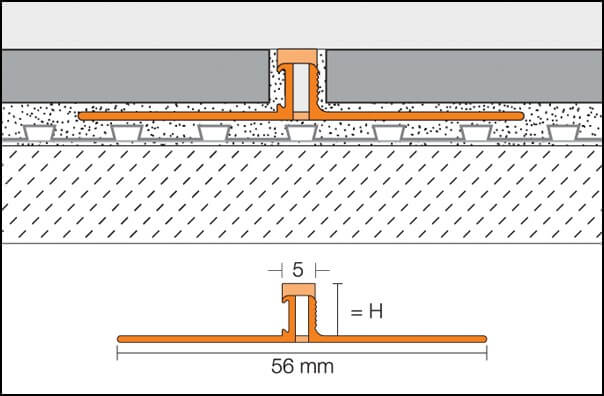 Giunti di dilatazione per pavimenti in ceramica DILEX-BWS