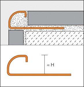 Profilé de bord arrondi en laiton chromé - RONDEC-MC
