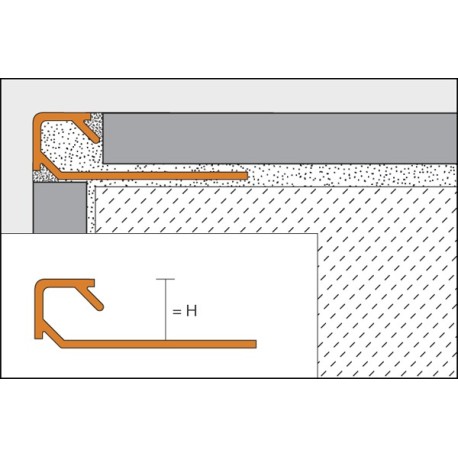 Embossed aluminum square edge profile - QUADEC-TS