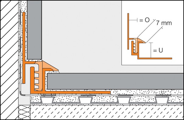 Floor / wall perimeter joint or DILEX-EK meeting